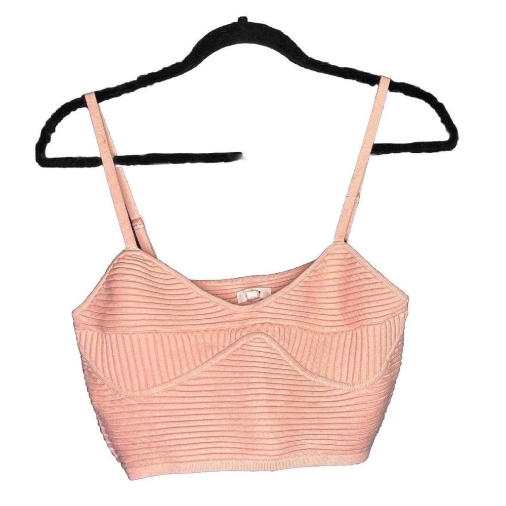 AERIE NWT Pink Cropped Tank Women Junior‎ Size M 
MSRP $44.95 Ribbed Adjustable